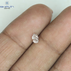 0.25 CT Oval Shape Natural Diamond Pink Color VS2 Clarity (4.63 MM)