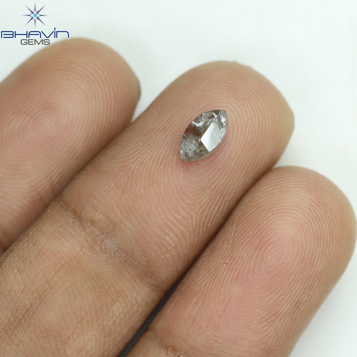 0.44 CT マーキスシェイプ 天然ルースダイヤモンド ブラウンカラー I3 クラリティ (6.40 MM)