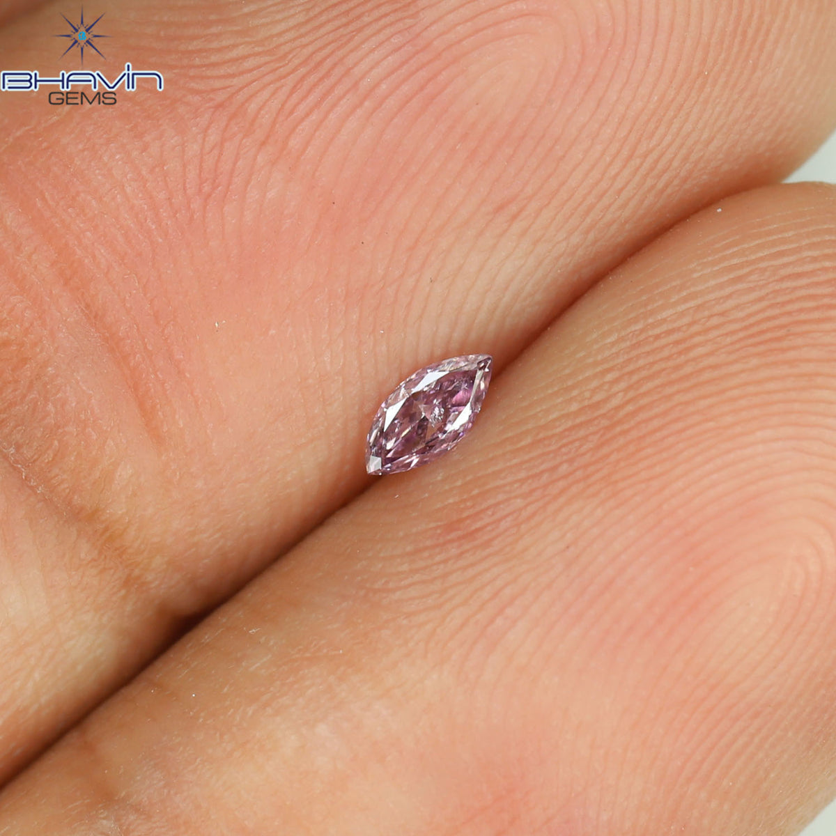 0.05 CT マーキスシェイプ 天然ルースダイヤモンド ピンクカラー SI2 クラリティ (3.90 MM)