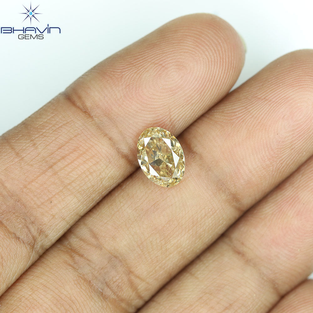 1.60 CT Oval Diamond Natural Brown Color SI Clarity (8.47 MM)