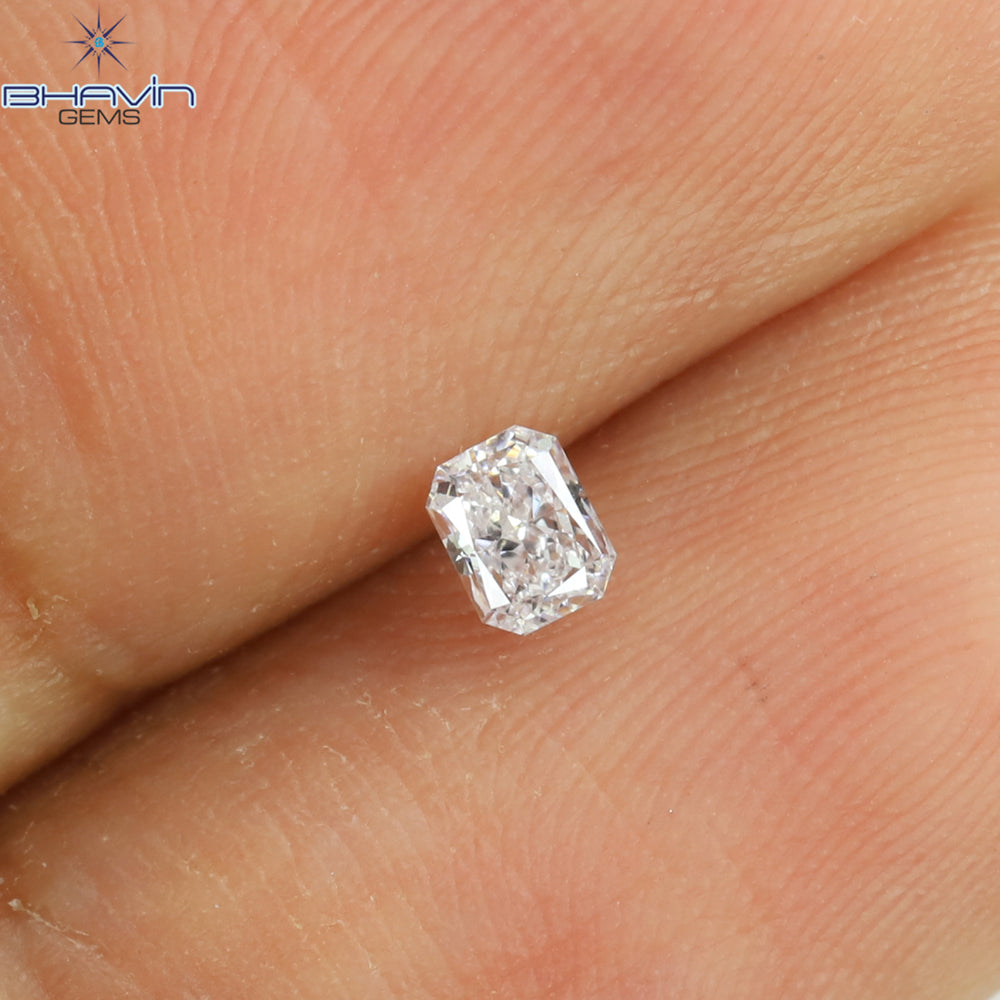 0.14 CT Radiant Shape Natural Diamond Pink Color SI1 Clarity (3.27 MM)