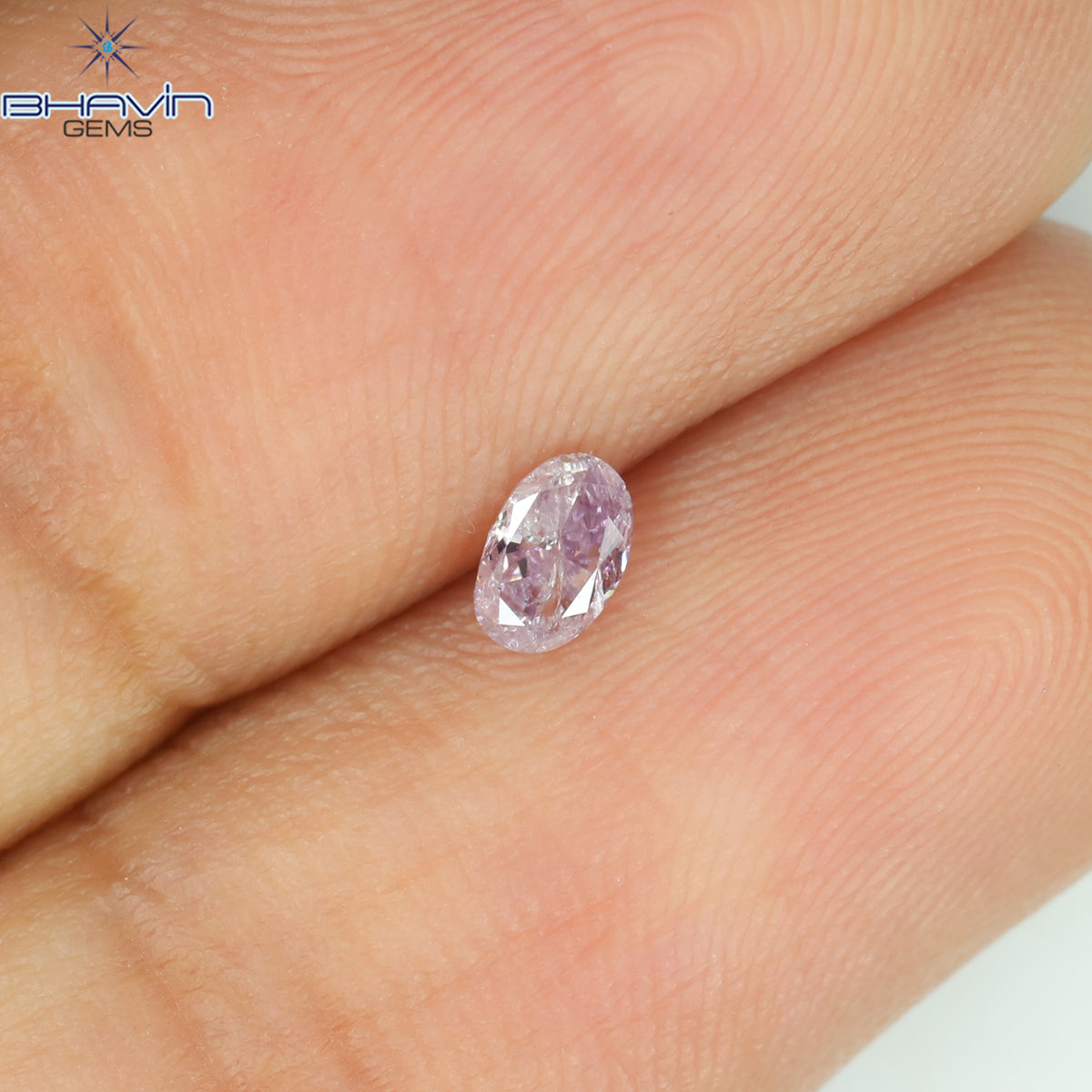 0.15 CT Natural Oval Diamond Pink Color Clarity I2 (3.77 MM)