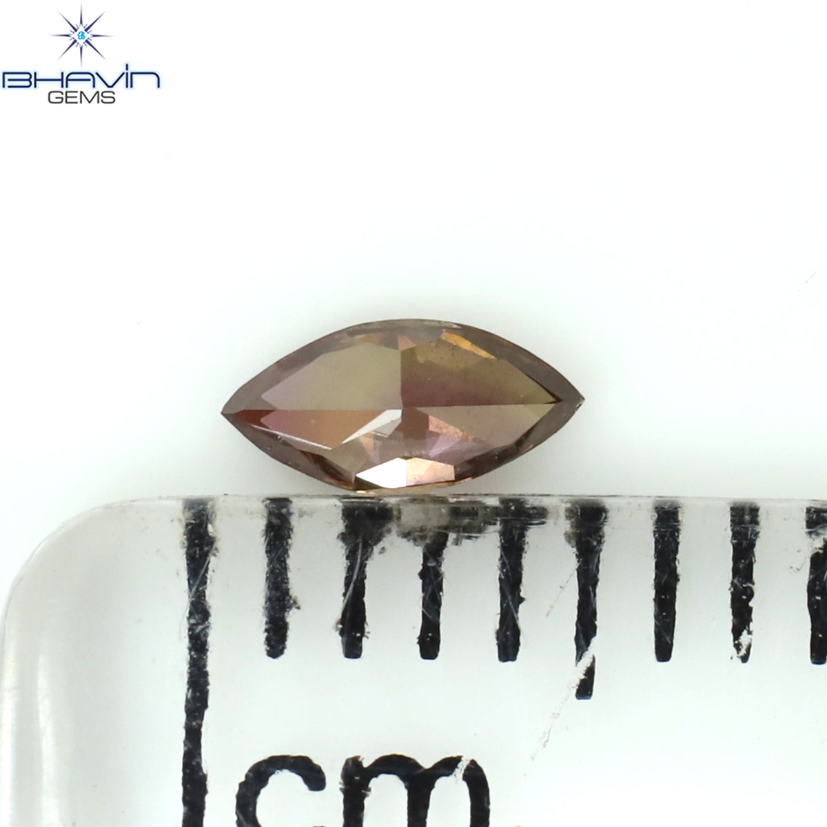 0.10 CT マーキスシェイプ 天然ルースダイヤモンド ピンクカラー VS2 クラリティ (4.32 MM)