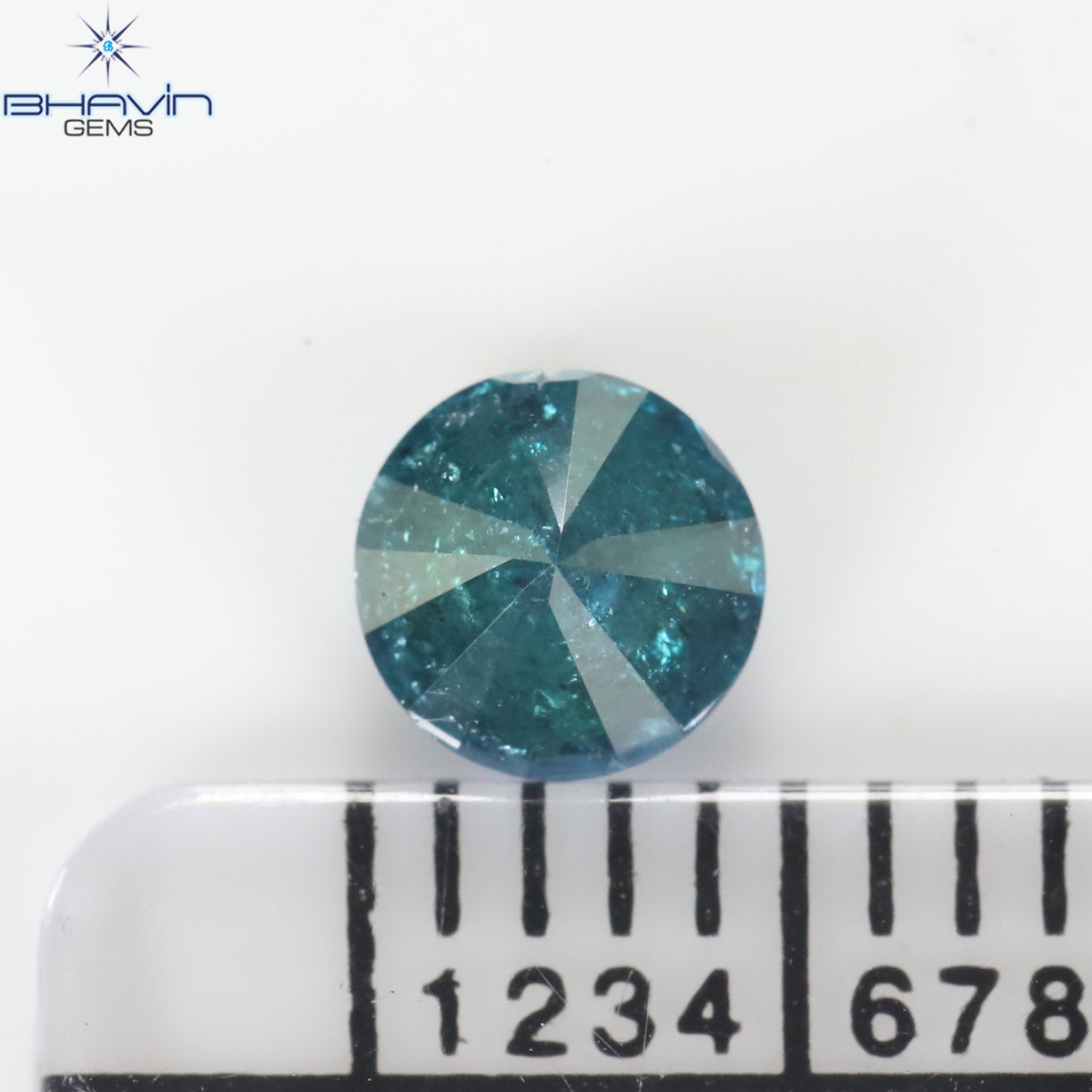 0.42 CT Natural Round Brilliant Cut Diamond Enhanced Blue Color Clarity I3 (4.75 MM)