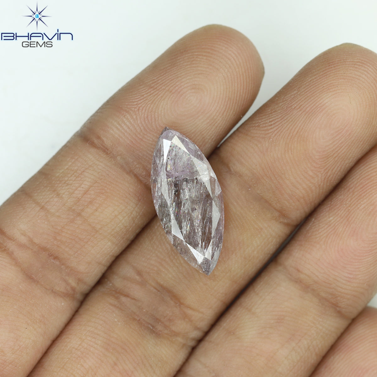 6.51 CT マーキスシェイプ 天然ルースダイヤモンド ピンクカラー I3 クラリティ