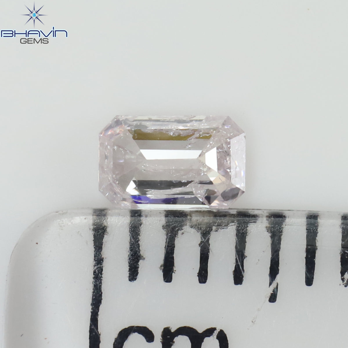 0.43 CT エメラルド シェイプ ナチュラル ダイヤモンド グレー色 SI1 クラリティ (5.22 MM)