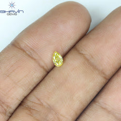 0.19 CT Pear Shape Natural Diamond Yellow Color VS2 Clarity (4.46 MM)