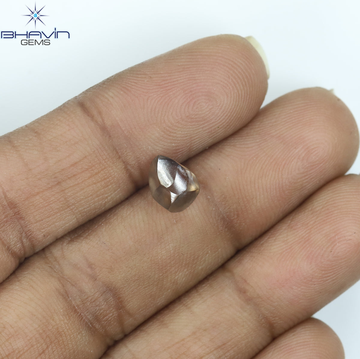 1.95 CT Natural Rough Diamond Dark Brown Color Clarity VS (6.93 MM)