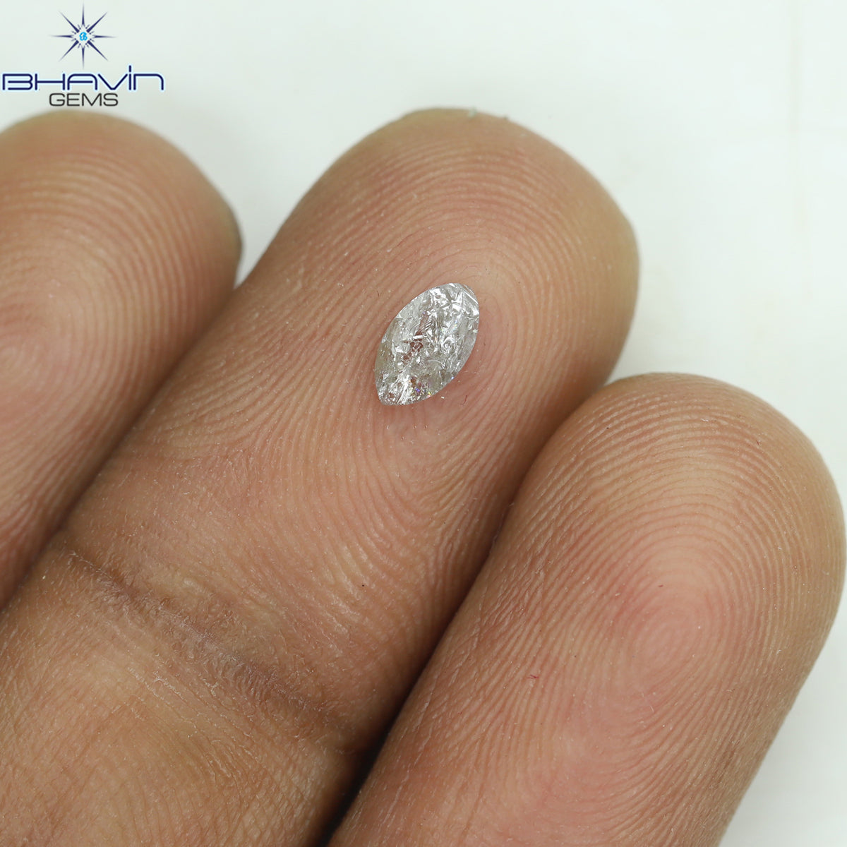 0.21 CT マーキスシェイプ 天然ルースダイヤモンド ピンクカラー I3 クラリティ (5.33 MM)