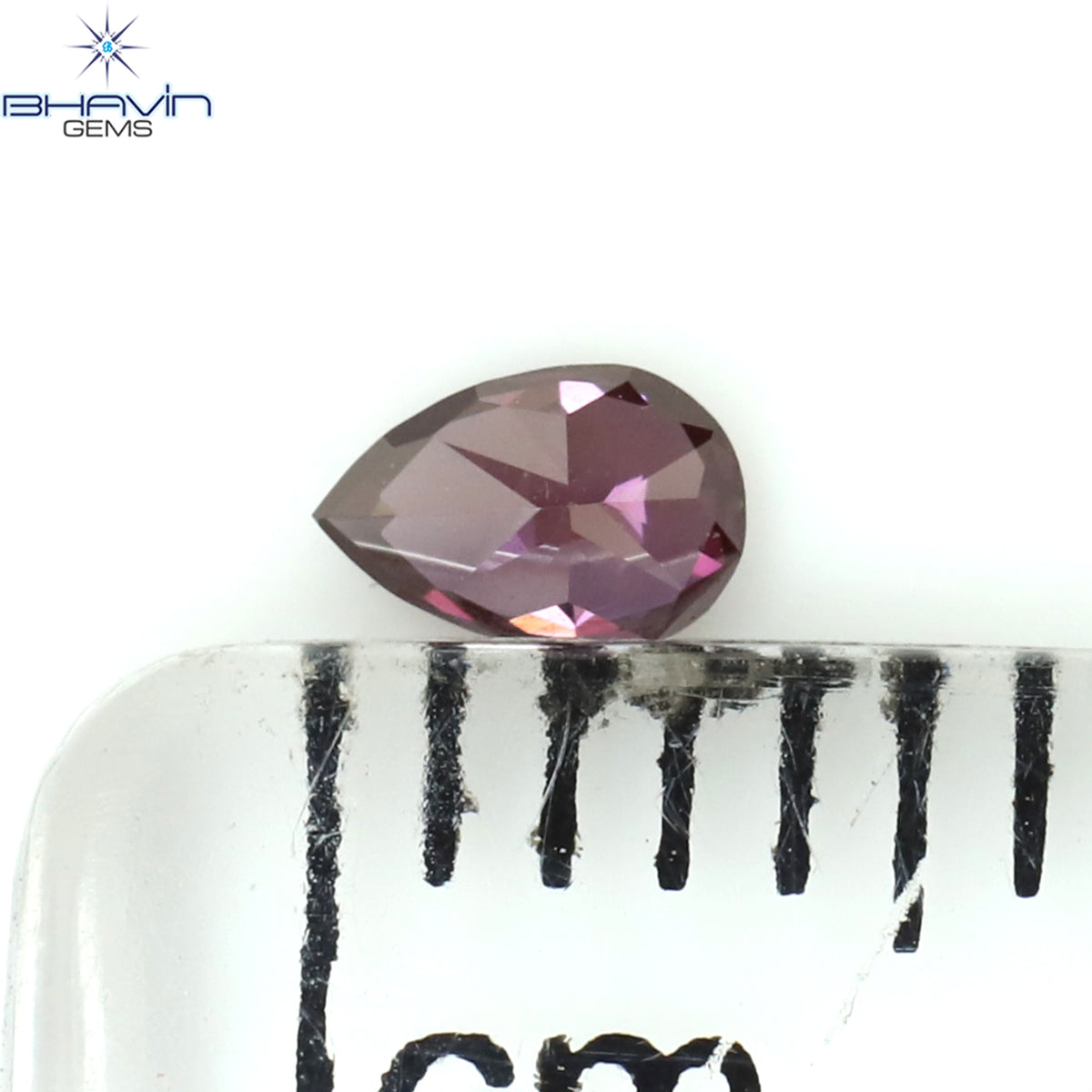 0.09 CT Natural Pear Diamond Enhanced Pink Color Clarity VS1 (3.36 MM)