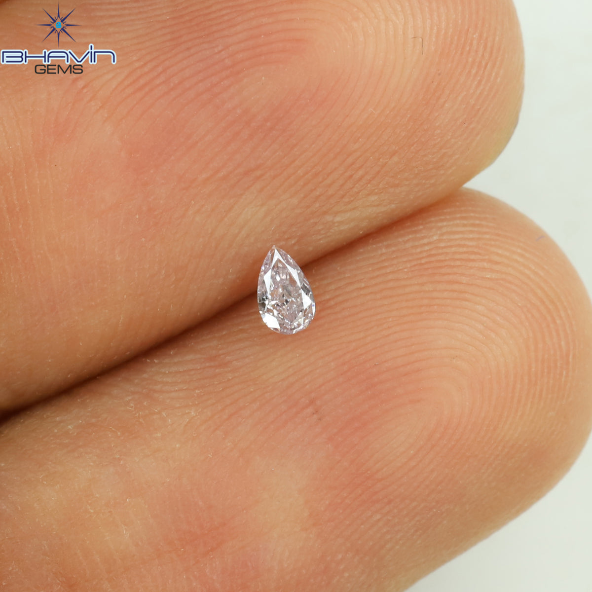 0.08 CT ペアシェイプ ナチュラル ダイヤモンド ピンク色 VS1 クラリティ (3.45 MM)