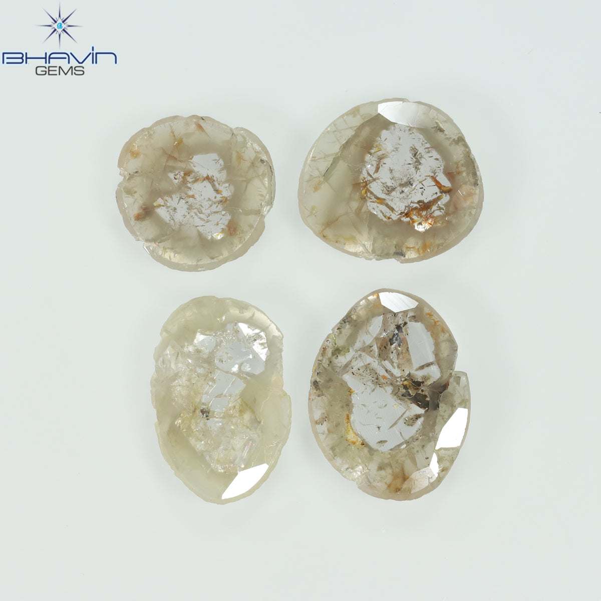 3.57 CT/5 ピース スライス シェイプ ナチュラル ルース ダイヤモンド ブラウン カラー I3 クラリティ (11.59 MM)