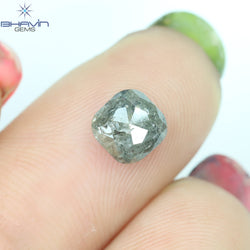 0.86 CT Cushion Shape Natural Diamond Salt And Papper Color I3 Clarity (5.88 MM)