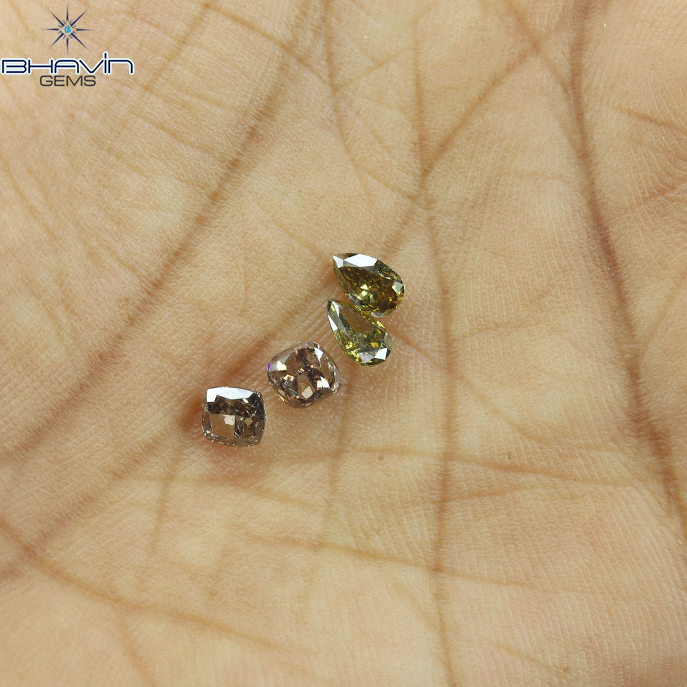 1.54 CT/4 Pcs Natural Mix Diamond Mix Fancy Color Clarity SI (5.44 MM)