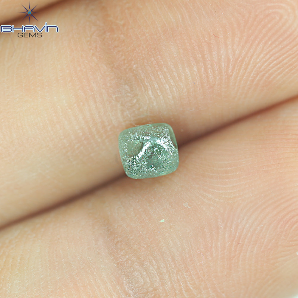0.65 CT Natural Rough Diamond Enhanced Greenish Blue Color Clarity SI1 (4.26 MM)