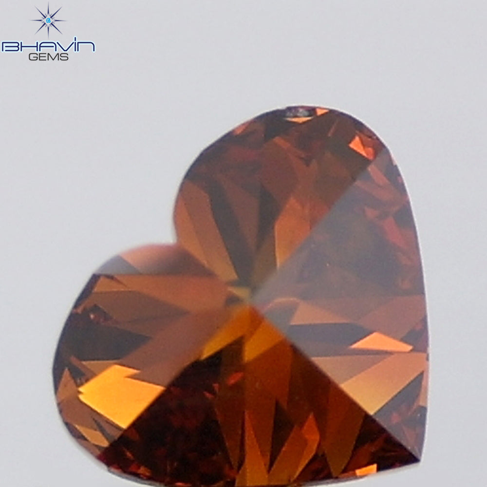 1.01 CT Heart Shape Natural Diamond Red Color VS2 Clarity (6.30 MM)