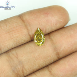 GIA Certified 1.20 CT Pear Diamond Natural Brownish Greenish Yellow Color SI2 Clarity (8.82 MM)