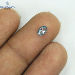 0.22 CT Oval Shape Natural Diamond Blue Color I2 Clarity (4.78 MM)