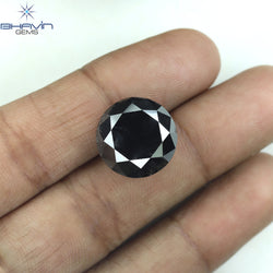 12.11 CT Round Shape Natural Diamond Black Color I3 Clarity (13.75 MM)