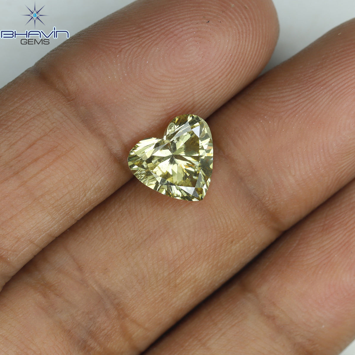 GIA Certified 2.01 CT Heart Diamond Brownish Yellow Color Natural Loose Diamond (8.29 MM)