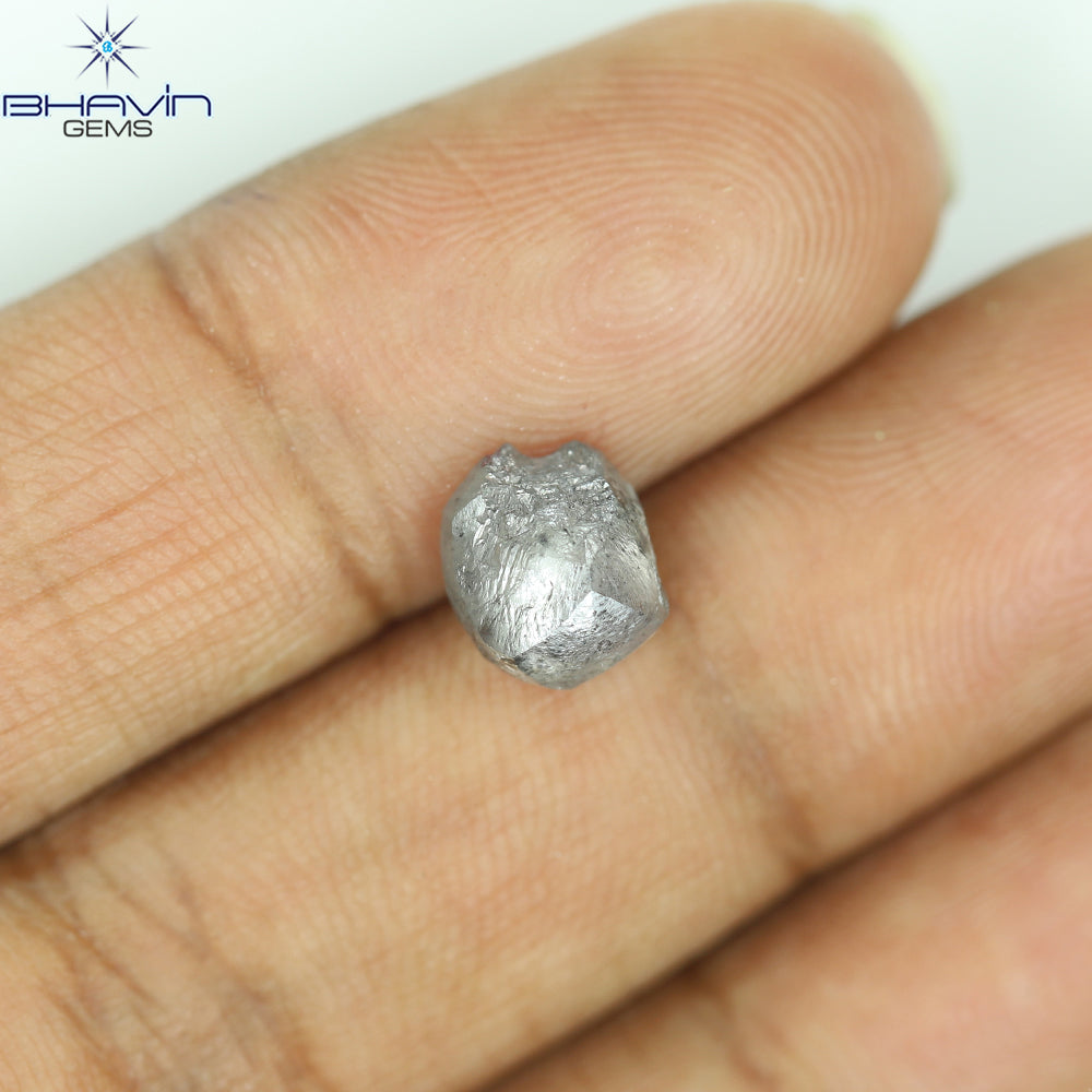 2.05 CT Rough Shape Natural Diamond Salt And Papper Color I3 Clarity (7.80 MM)