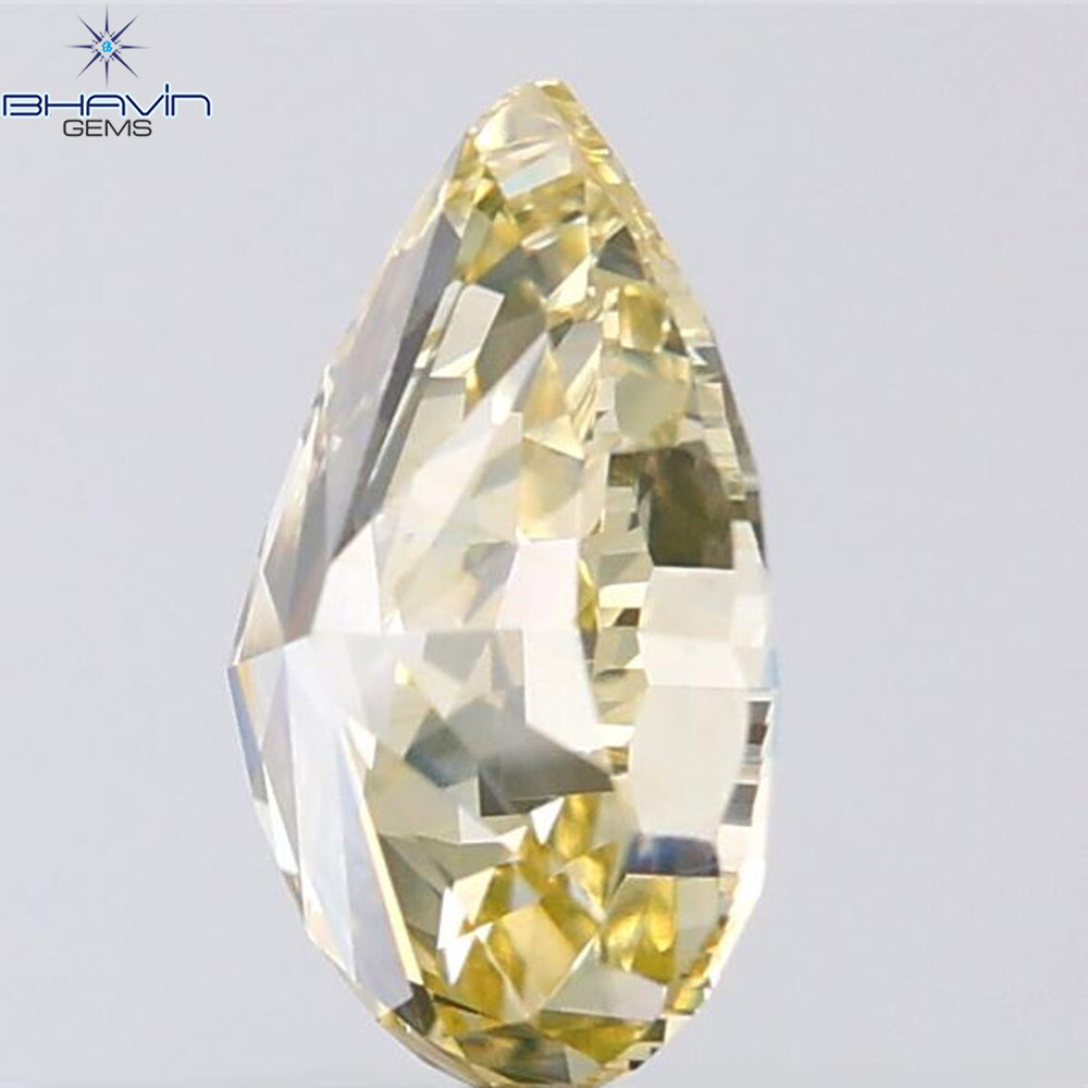 1.05 CT Pear Shape Natural Diamond Orange Yellow Color VS1 Clarity (8.17 MM)