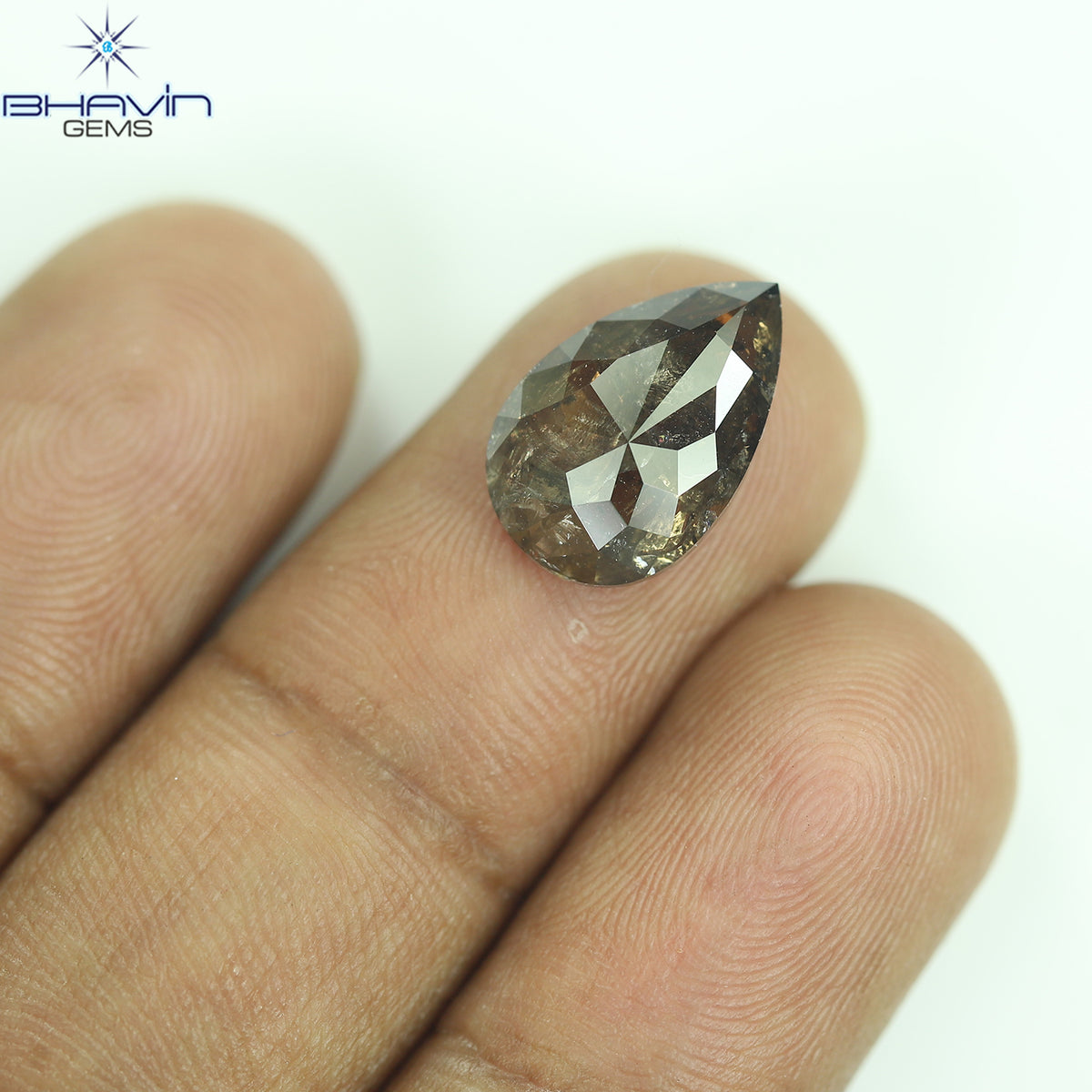 0.29 CT ペアシェイプ ナチュラル ダイヤモンド グリーン (カメレオン) カラー VS1 クラリティ (5.89 MM)