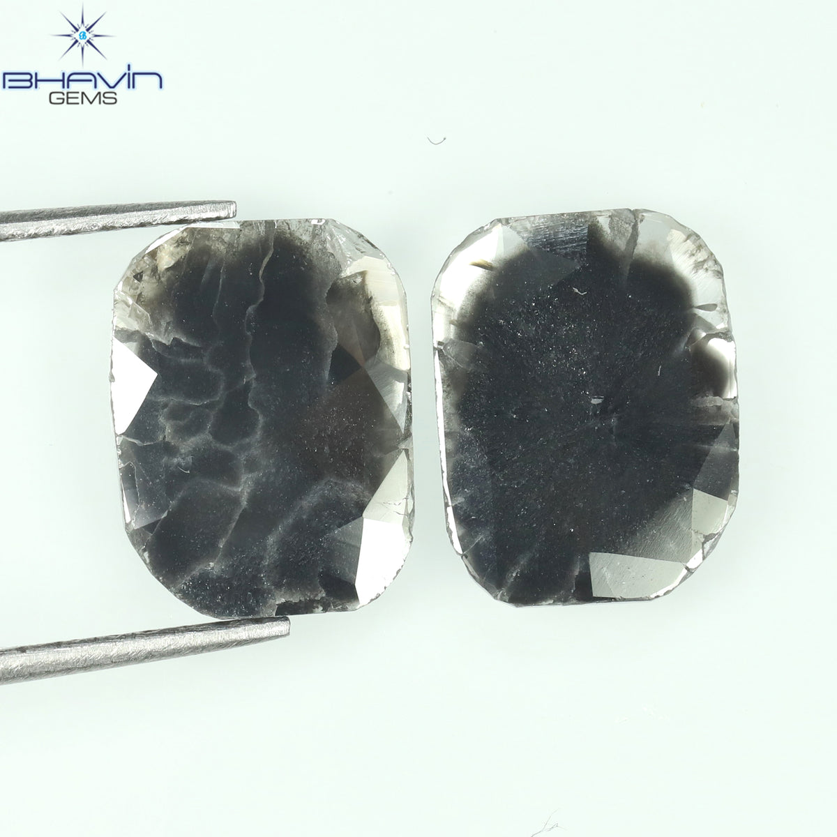 1.75 CT/5 ピース スライス形状 天然ダイヤモンド ソルト アンド ペッパー カラー I3 クラリティ (10.45 MM)
