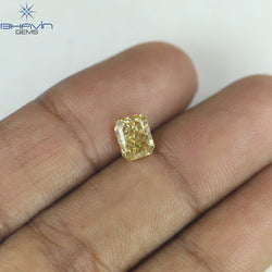 1.05 CT Radiant Shape Natural Diamond Brown Yellow Color VSI Clarity (6.76 MM)