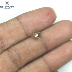 1.21 CT Rough Shape Natural Diamond Brown Color VS2 Clarity (4.80 MM)