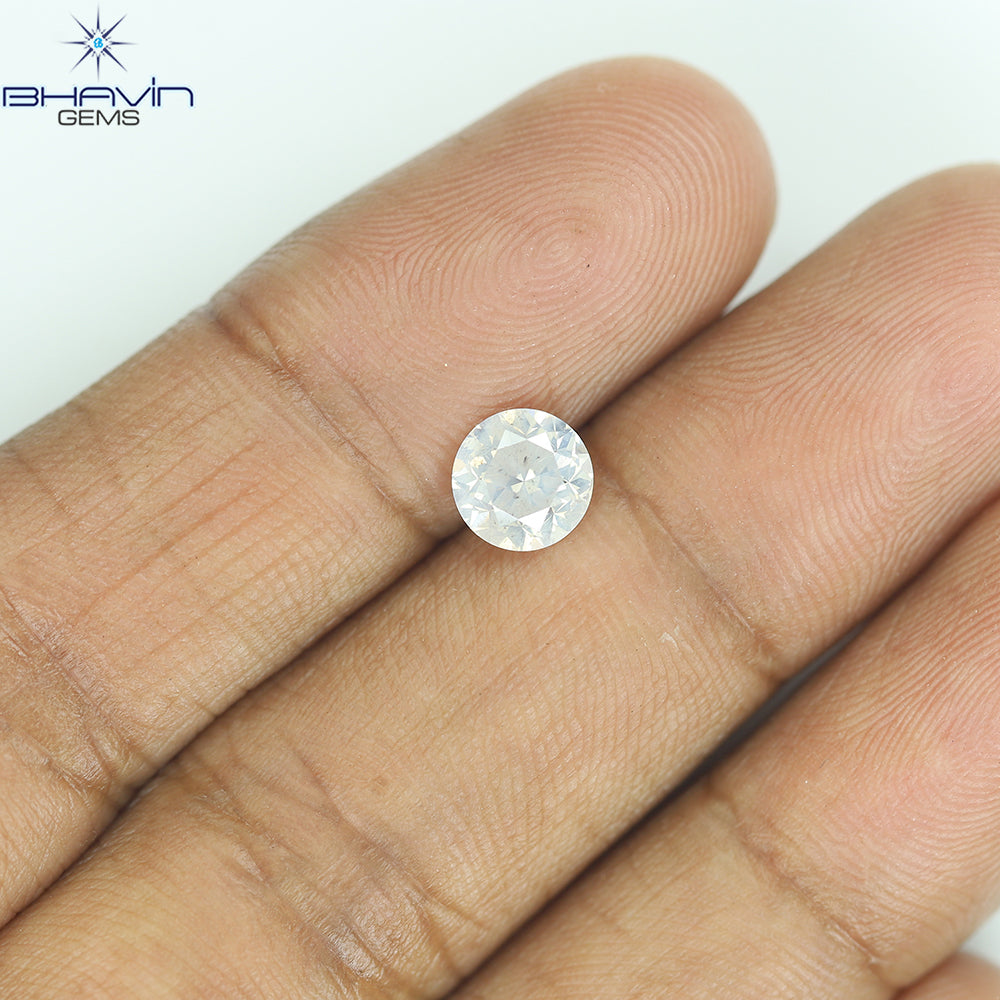0.18 CT ラウンド ローズ カット シェイプ 天然ダイヤモンド ピンク色 I2 クラリティ (3.86 MM)