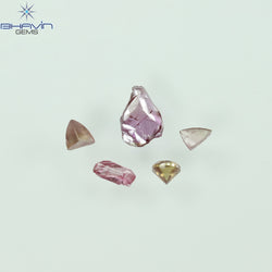 0.35 CT/5 Pcs Rough Shape Natural Diamond Pink Color S1 Clarity (5.25 MM)