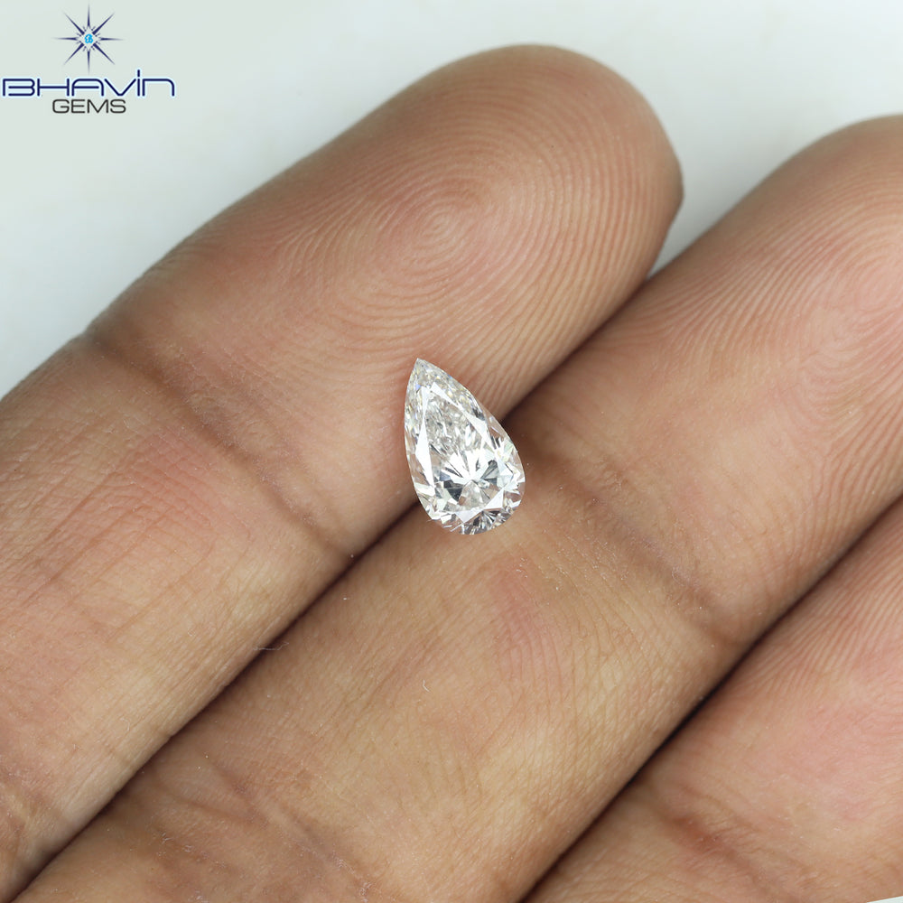 0.59 CT Pear Diamond Enhanced White Color VS1 Clarity (7.38 MM)