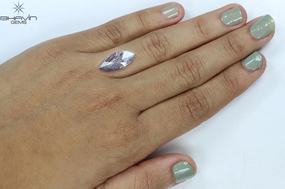 6.51 CT マーキスシェイプ 天然ルースダイヤモンド ピンクカラー I3 クラリティ