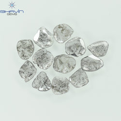 2.15 CT/12 Pcs Slice Shape Natural Diamond Salt And Pepper Color I3 Clarity (6.10 MM)