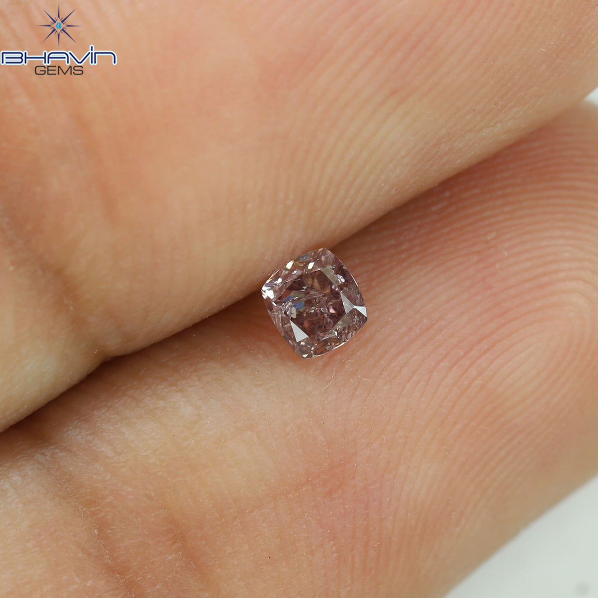 0.17 CT クッションシェイプ 天然ダイヤモンド ピンクカラー I2 クラリティ (3.12 MM)