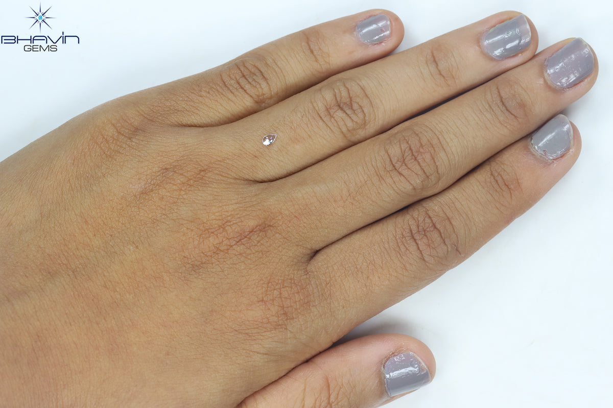 0.07 CT Natural Pear Diamond Pink Color Clarity VS1 (3.60 MM)