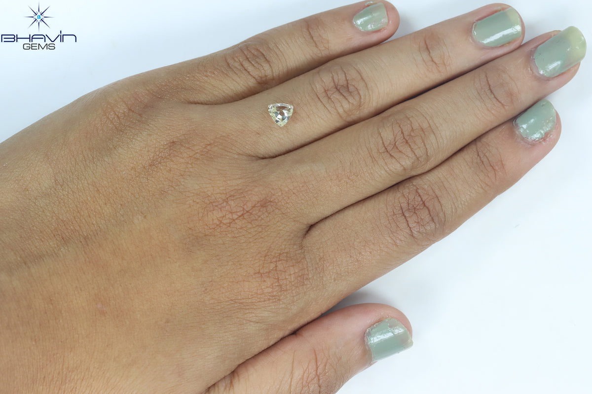0.88 CT Natural Triangle Diamond Fancy Yellow Color Clarity SI1 (5.80 MM)