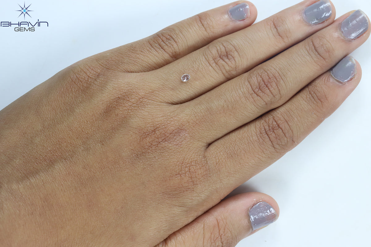 0.10 CT Natural Oval Diamond Pink Color Clarity SI1 (3.42 MM)