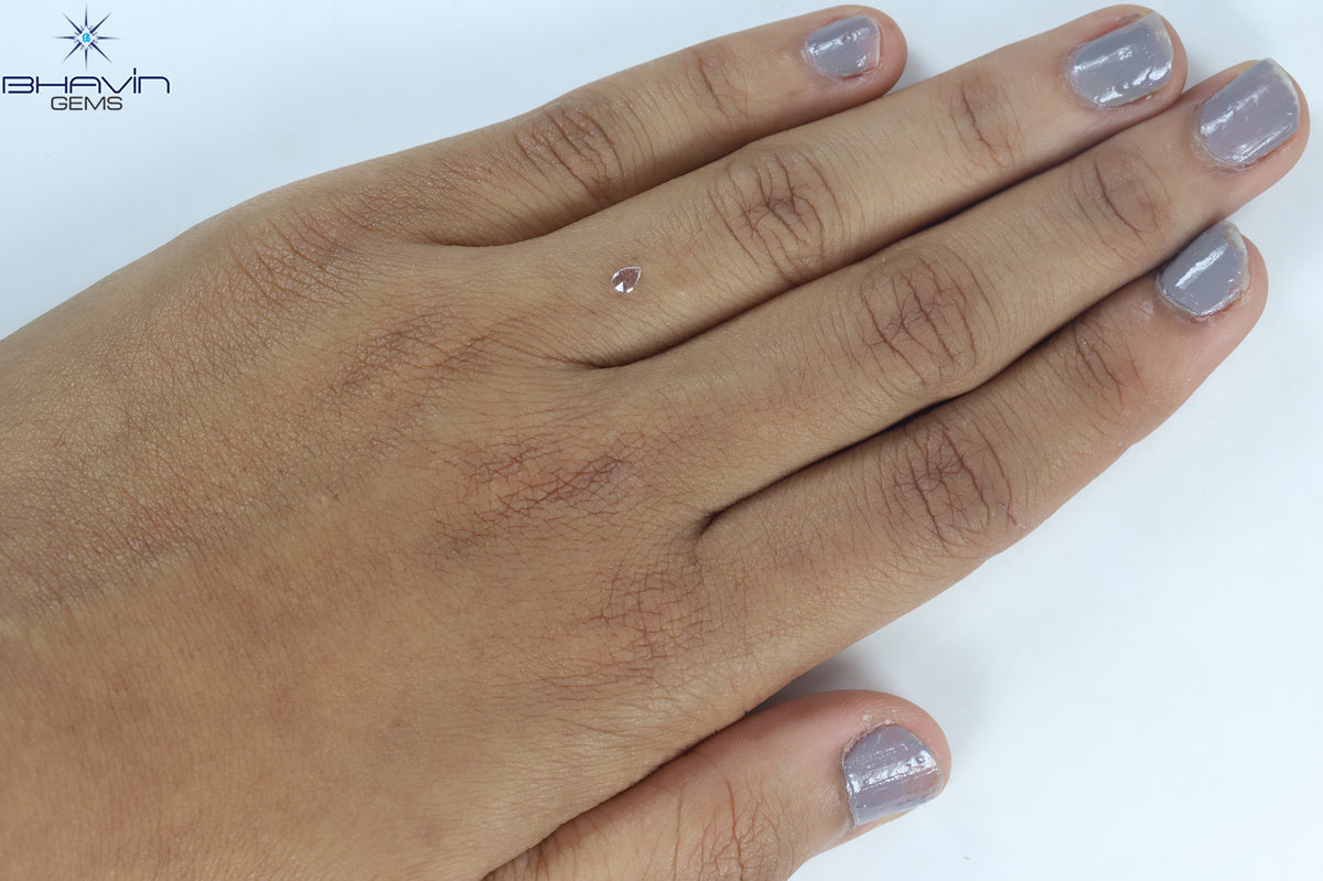 0.08 CT ペアシェイプ ナチュラル ダイヤモンド ピンク色 VS1 クラリティ (3.45 MM)