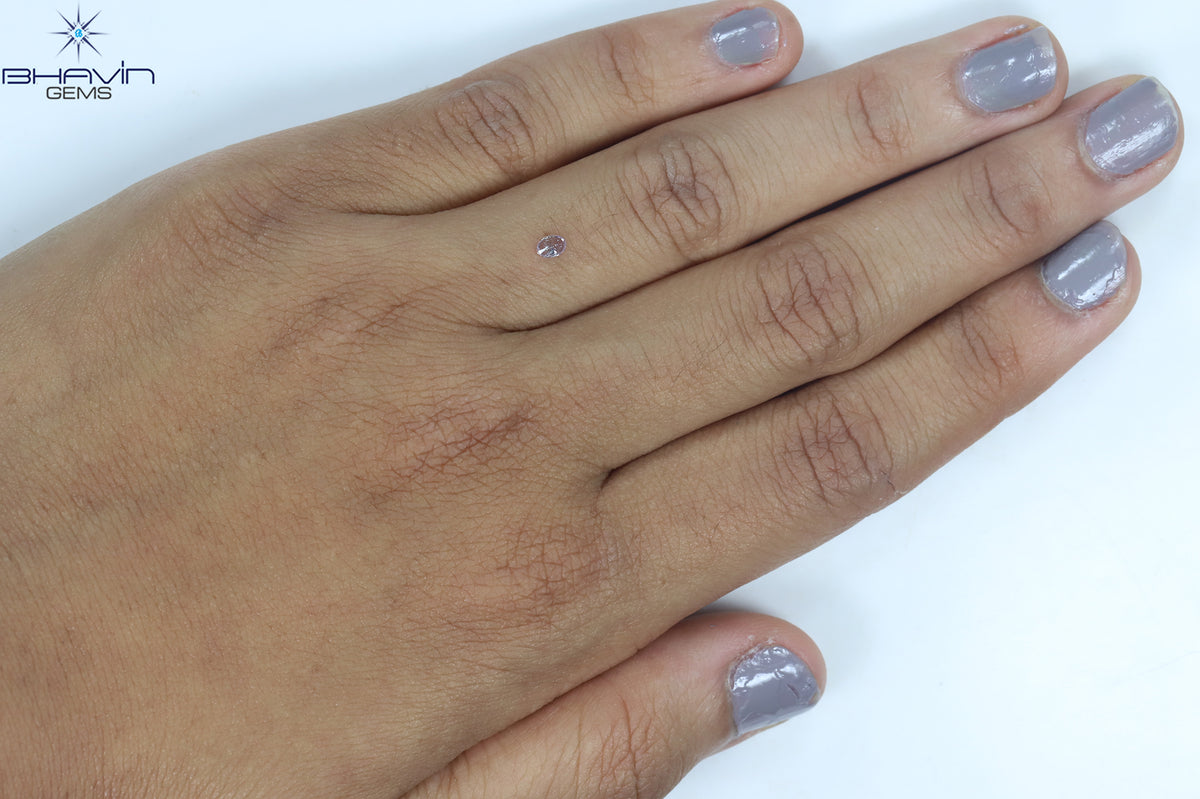 0.09 CT Natural Oval Diamond Pink Color Clarity SI2 (3.38 MM)