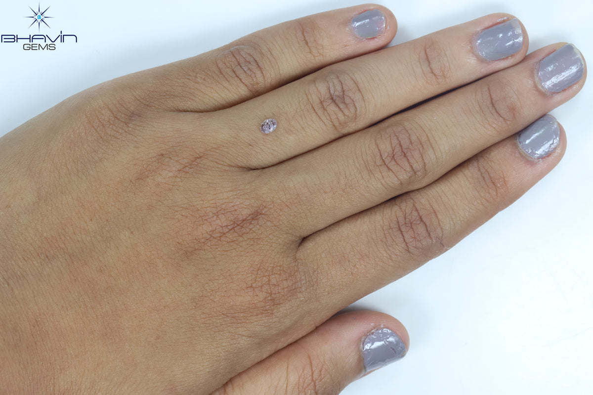 0.18 CT Natural Oval Diamond Pink Color Clarity I3 (4.09 MM)