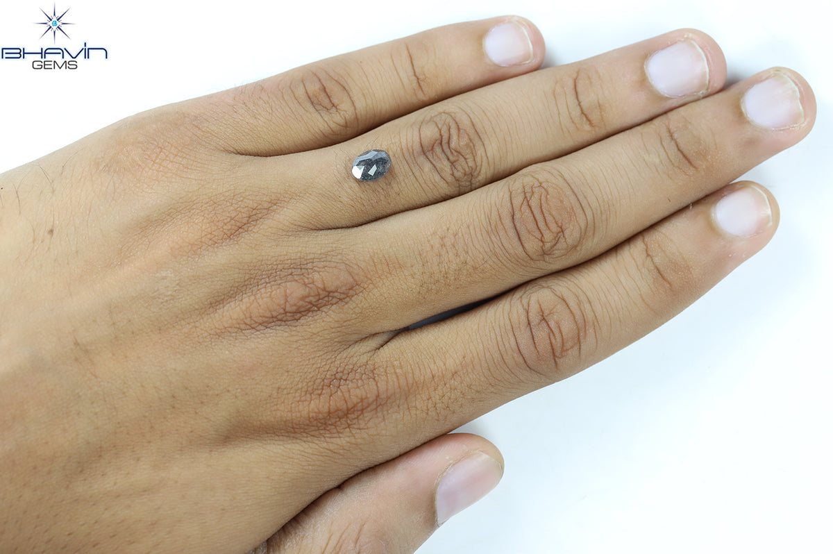 1.53 CT Oval Shape Natural Diamond Salt And Papper Color I3 Clarity (7.91 MM)