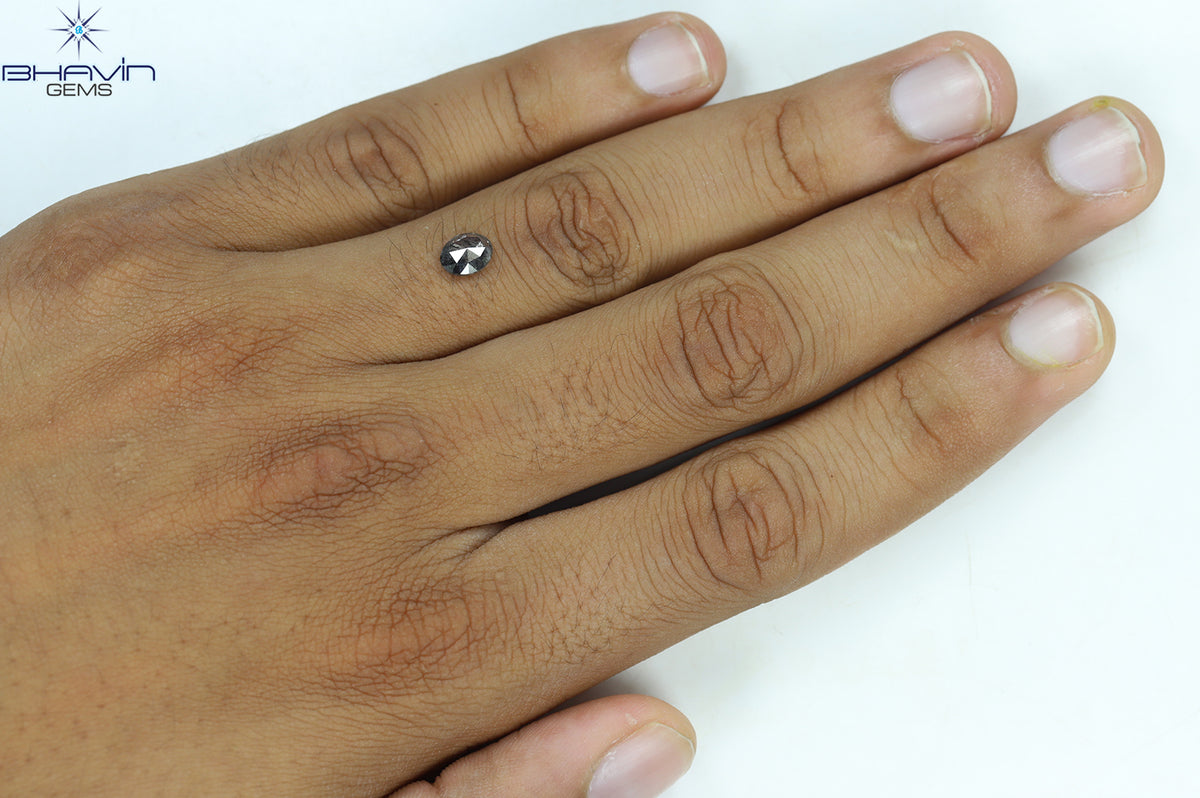 0.72 CT Oval Shape Natural Diamond Salt And Papper Color I3 Clarity (6.62 MM)