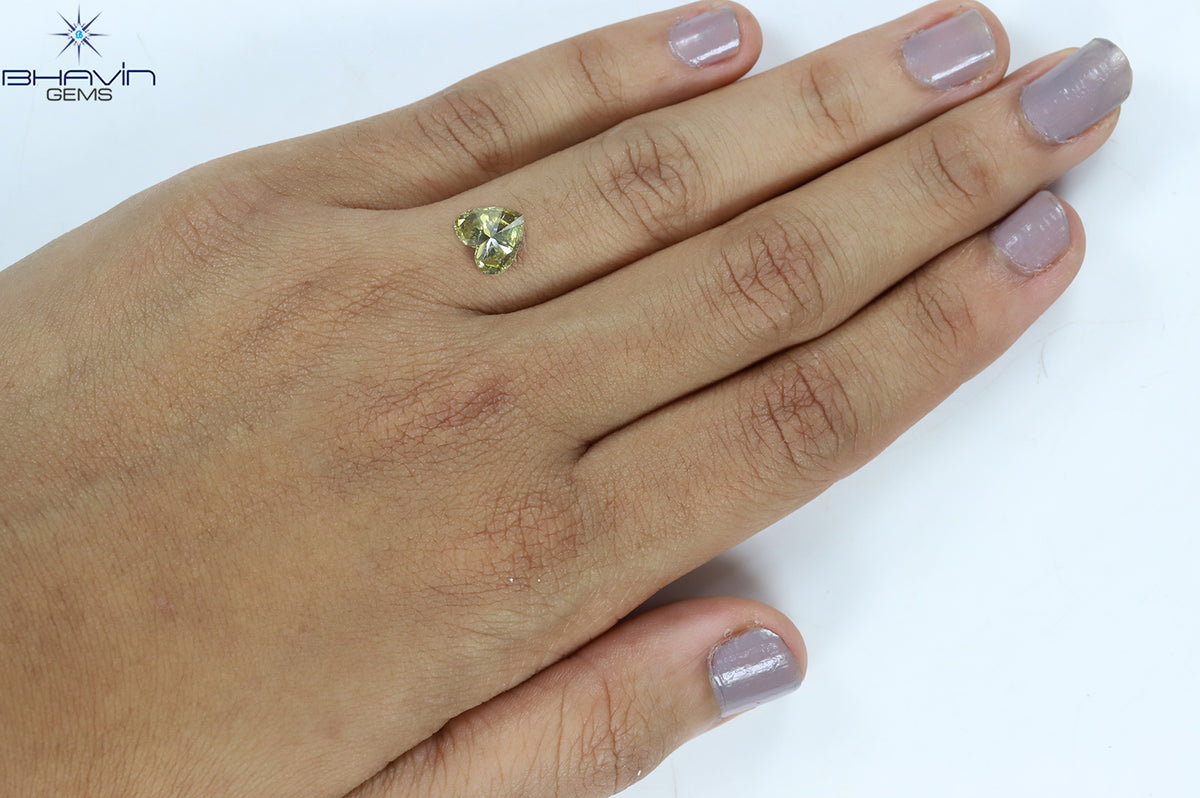 GIA Certified 2.01 CT Heart Diamond Brownish Yellow Color Natural Loose Diamond (8.29 MM)