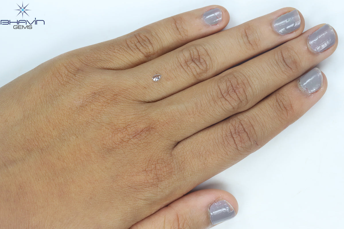 0.08 CT ペアシェイプ ナチュラル ダイヤモンド ピンク色 VS1 クラリティ (3.45 MM)