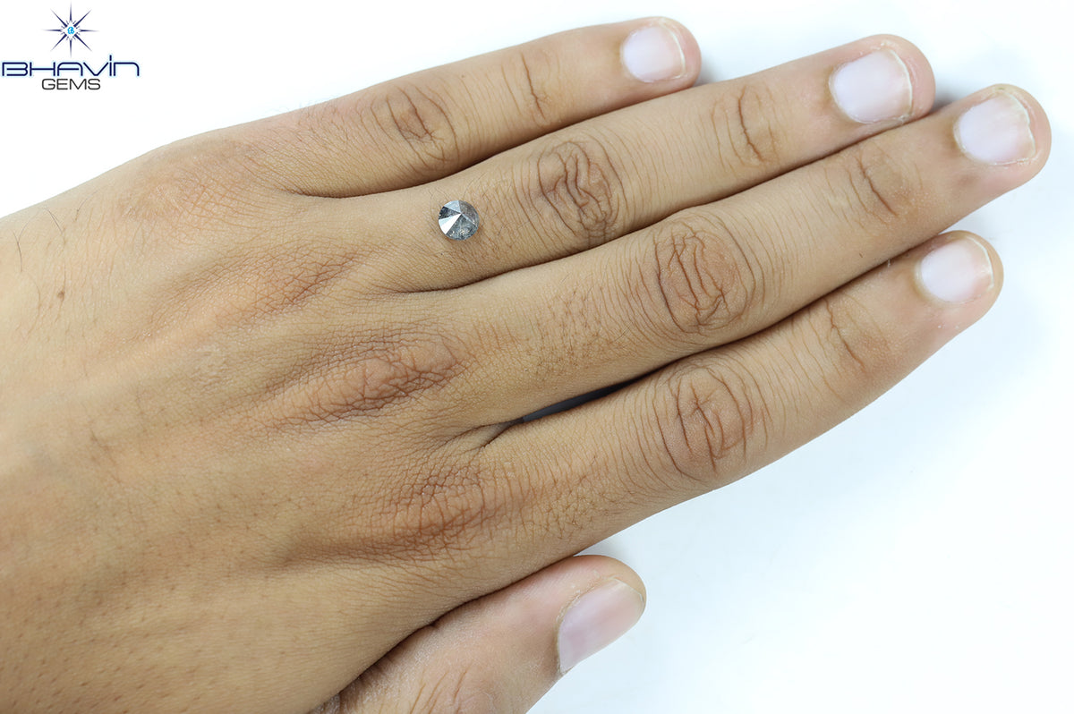 0.99 CT Natural Round Salt And Papper Diamond I3 Clarity (6.00 MM)