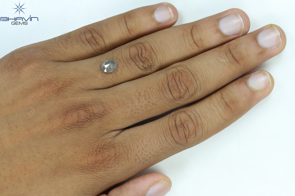 1.39 CT Oval Shape Natural Diamond Salt And Papper Color I3 Clarity (7.80 MM)