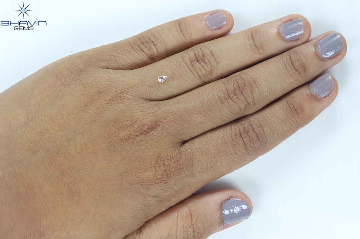 0.09 CT Natural Pear Diamond Pink Color Clarity SI1 (3.70 MM)