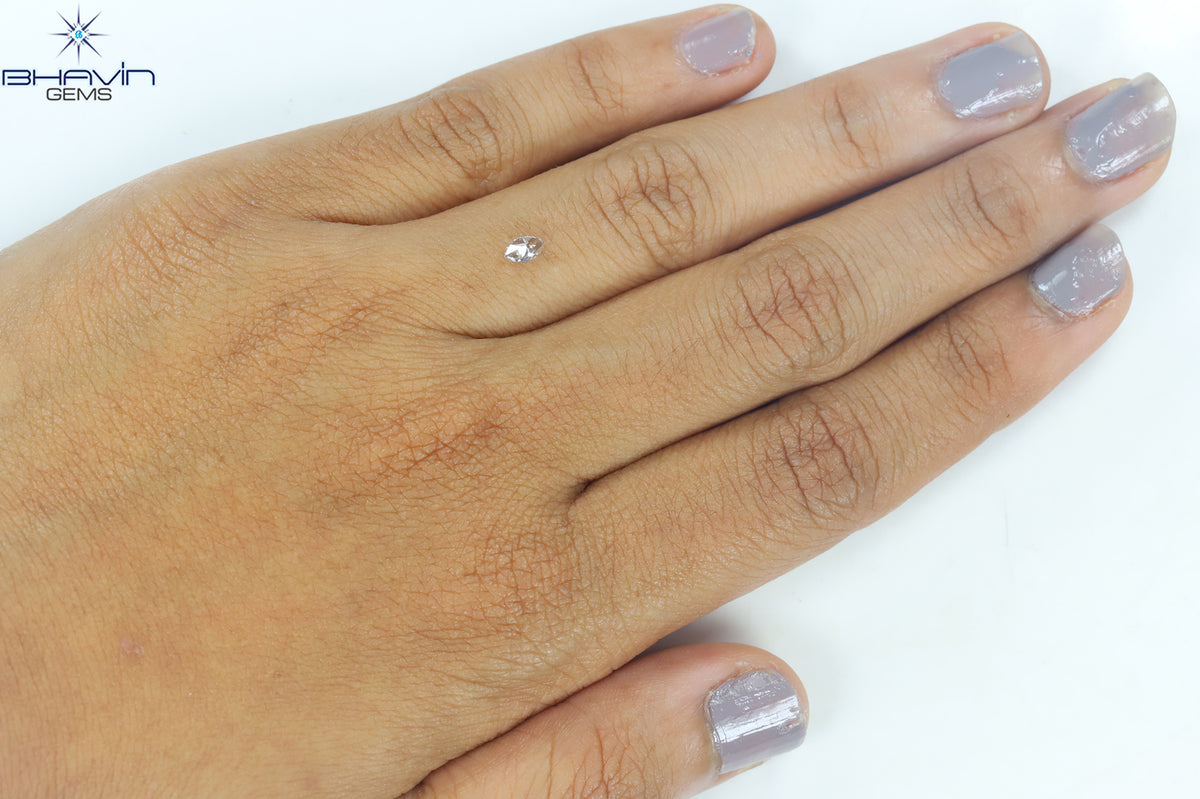 0.10 CT マーキス シェイプ ナチュラル ルース ダイヤモンド ブラウン ピンク カラー VS2 クラリティ (5.00 MM)